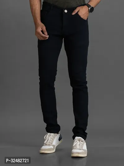 Elegant Denim Solid Jeans For Men And Boys