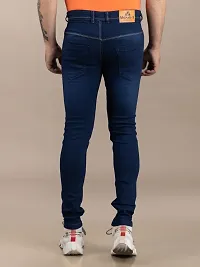 Comfortable Blue Denim Mid-Rise Jeans For Men-thumb1