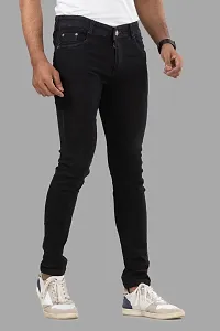 Comfortable Black Denim Mid-Rise Jeans For Men-thumb2