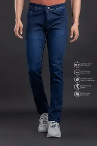 Comfortable Blue Denim Mid-Rise Jeans For Men-thumb1