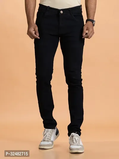 Elegant Denim Solid Jeans For Men And Boys