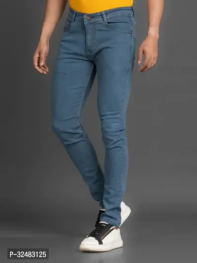 Elegant Denim Solid Jeans For Men And Boys-thumb4