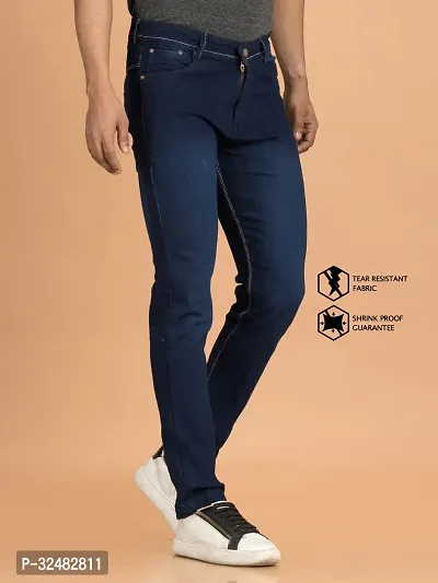 Elegant Denim Solid Jeans For Men And Boys-thumb3