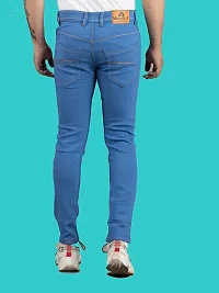 Comfortable Blue Denim Mid-Rise Jeans For Men-thumb1