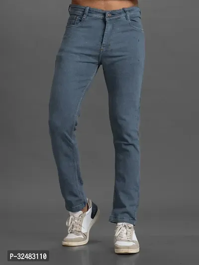 Elegant Denim Solid Jeans For Men And Boys-thumb0