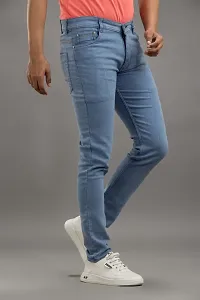 Comfortable Blue Denim Mid-Rise Jeans For Men-thumb2