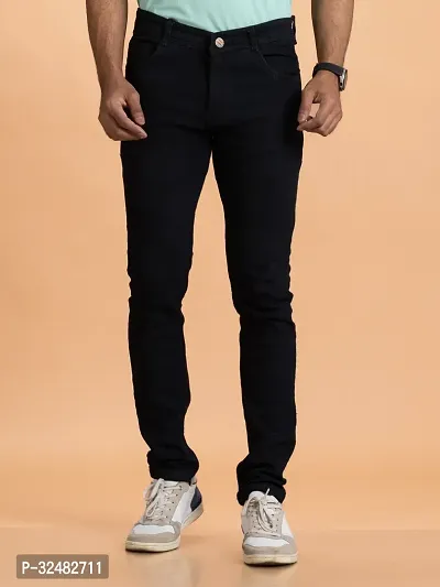 Elegant Denim Solid Jeans For Men And Boys-thumb0