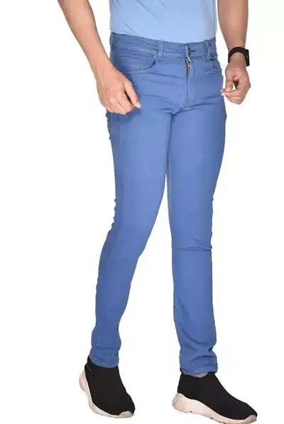 Stylish Denim Solid Mid-Rise Jeans For Men