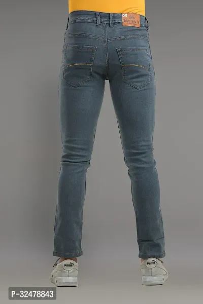 Comfortable Grey Denim Mid-Rise Jeans For Men-thumb2