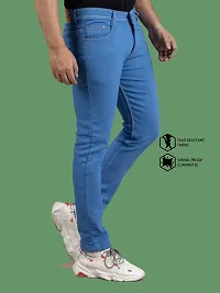 Comfortable Blue Denim Mid-Rise Jeans For Men-thumb2