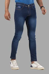 Comfortable Blue Denim Mid-Rise Jeans For Men-thumb2