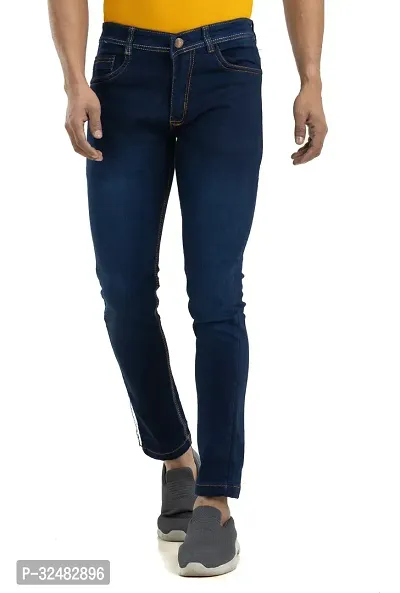 Elegant Denim Solid Jeans For Men And Boys