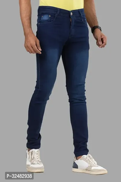 Elegant Denim Solid Jeans For Men And Boys-thumb3