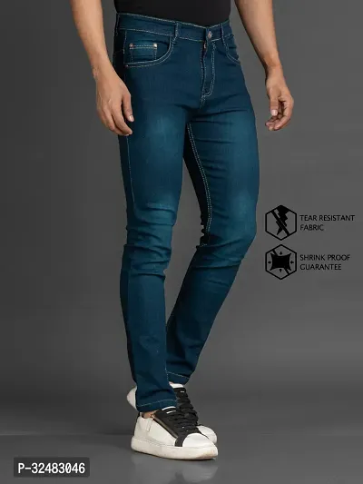 Elegant Denim Solid Jeans For Men And Boys-thumb3