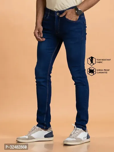 Elegant Denim Solid Jeans For Men And Boys-thumb4