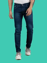 Comfortable Blue Denim Mid-Rise Jeans For Men-thumb3