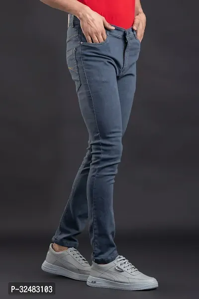 Elegant Denim Solid Jeans For Men And Boys-thumb3