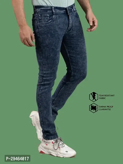 Stylish Grey Denim Solid Mid-Rise Jeans For Men-thumb4