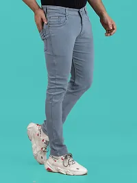 Comfortable Grey Denim Mid-Rise Jeans For Men-thumb2