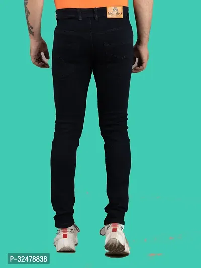 Comfortable Black Denim Mid-Rise Jeans For Men-thumb2