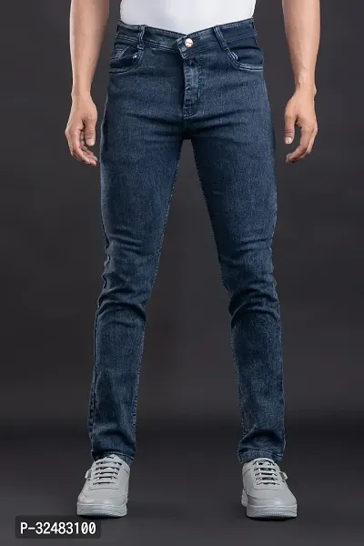 Elegant Denim Solid Jeans For Men And Boys