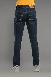 Comfortable Blue Denim Mid-Rise Jeans For Men-thumb1