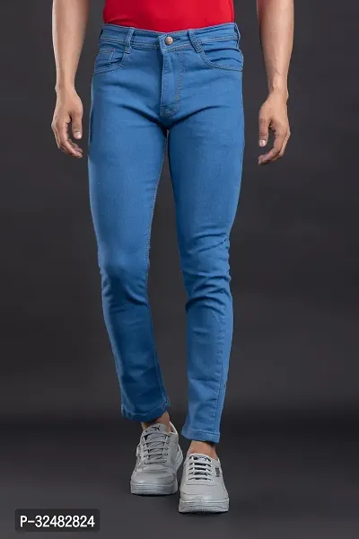 Elegant Denim Solid Jeans For Men And Boys