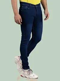 Comfortable Blue Denim Mid-Rise Jeans For Men-thumb2