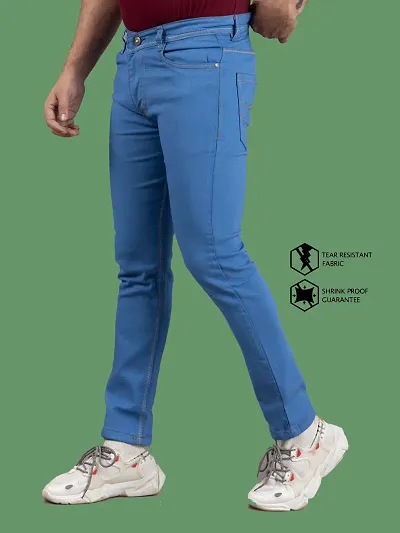 Stylish Solid Mid-Rise Jeans For Men