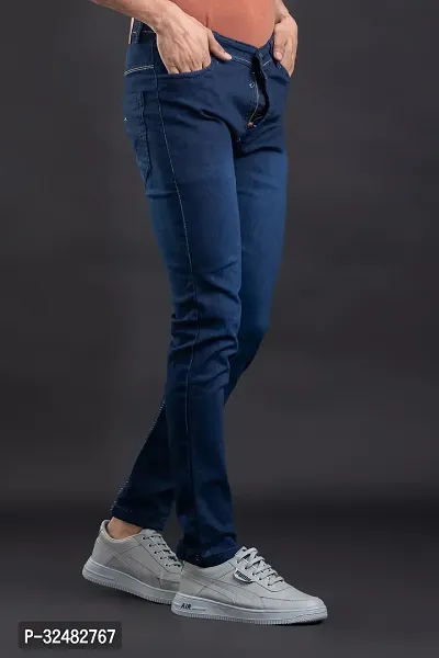 Elegant Denim Solid Jeans For Men And Boys-thumb3