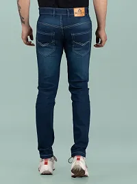 Stylish Blue Denim Solid Mid-Rise Jeans For Men-thumb1