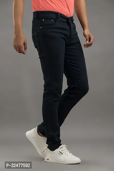 Comfortable Black Denim Mid-Rise Jeans For Men-thumb3