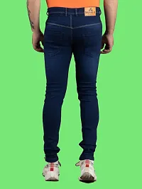 Comfortable Blue Denim Mid-Rise Jeans For Men-thumb1