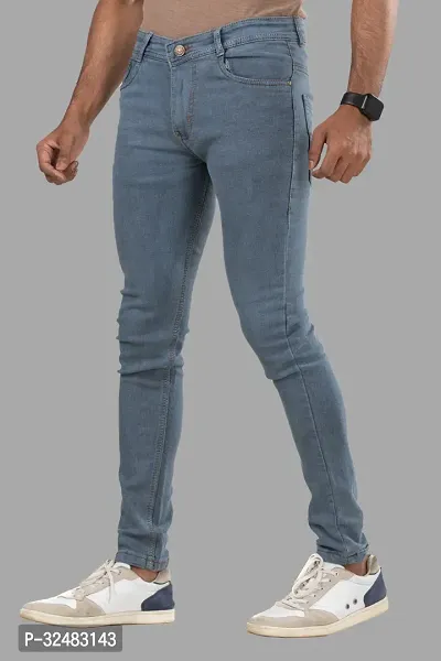 Elegant Denim Solid Jeans For Men And Boys-thumb4