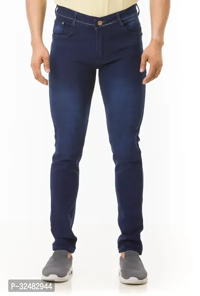 Elegant Denim Solid Jeans For Men And Boys