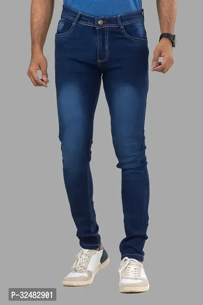 Elegant Denim Solid Jeans For Men And Boys