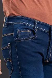 Comfortable Blue Denim Mid-Rise Jeans For Men-thumb2