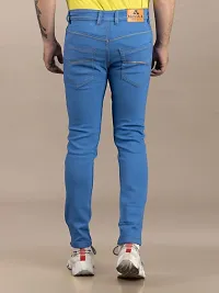 Comfortable Blue Denim Mid-Rise Jeans For Men-thumb1