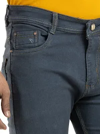 Comfortable Grey Denim Mid-Rise Jeans For Men-thumb3