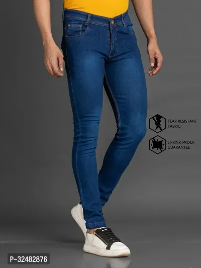 Elegant Denim Solid Jeans For Men And Boys-thumb3