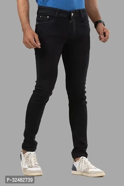 Elegant Denim Solid Jeans For Men And Boys-thumb3