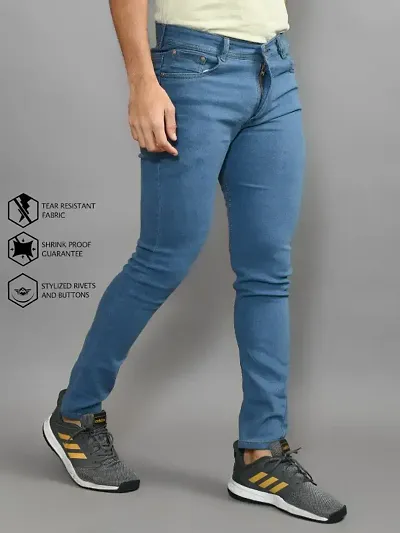 Stylish Solid Mid-Rise Jeans For Men