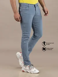 Comfortable Grey Denim Mid-Rise Jeans For Men-thumb2