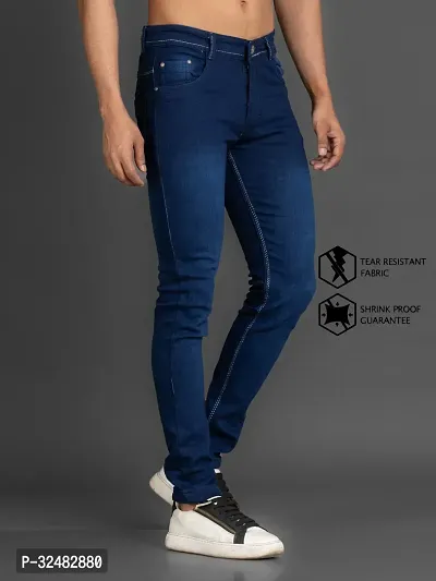 Elegant Denim Solid Jeans For Men And Boys-thumb3