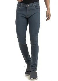 Comfortable Grey Denim Mid-Rise Jeans For Men-thumb1