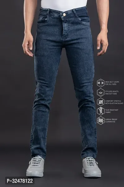 Comfortable Grey Denim Mid-Rise Jeans For Men-thumb2