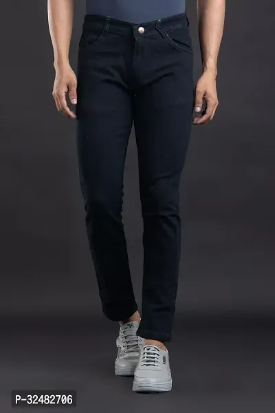 Elegant Denim Solid Jeans For Men And Boys