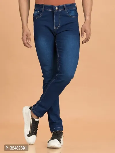 Elegant Denim Solid Jeans For Men And Boys-thumb0