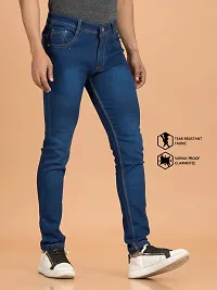 Comfortable Blue Denim Mid-Rise Jeans For Men-thumb2