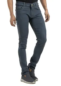 Comfortable Grey Denim Mid-Rise Jeans For Men-thumb2